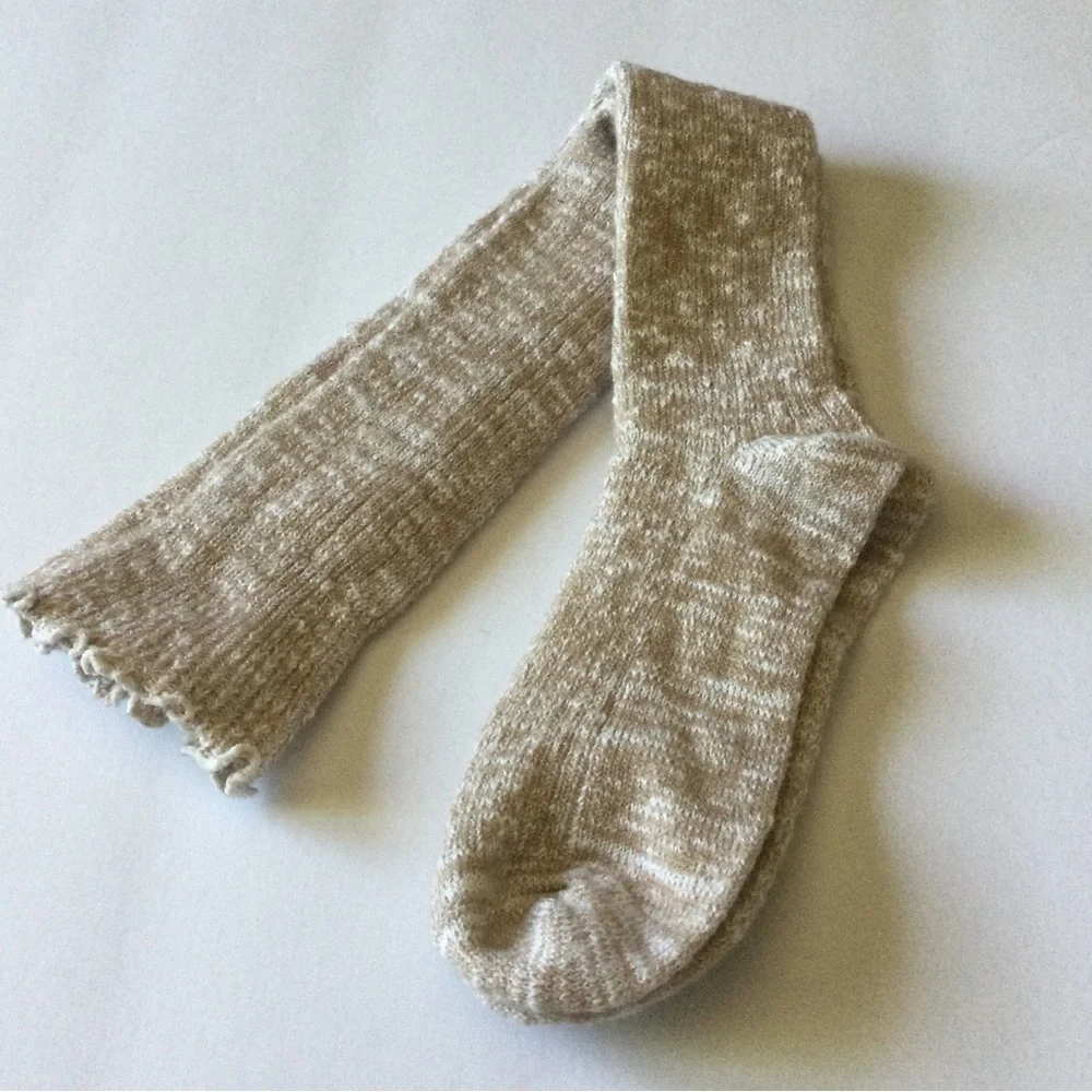 NORDSTROM KNEE HIGH SLOUCH SOCKS TAN DOESKIN MARL OS NWOT